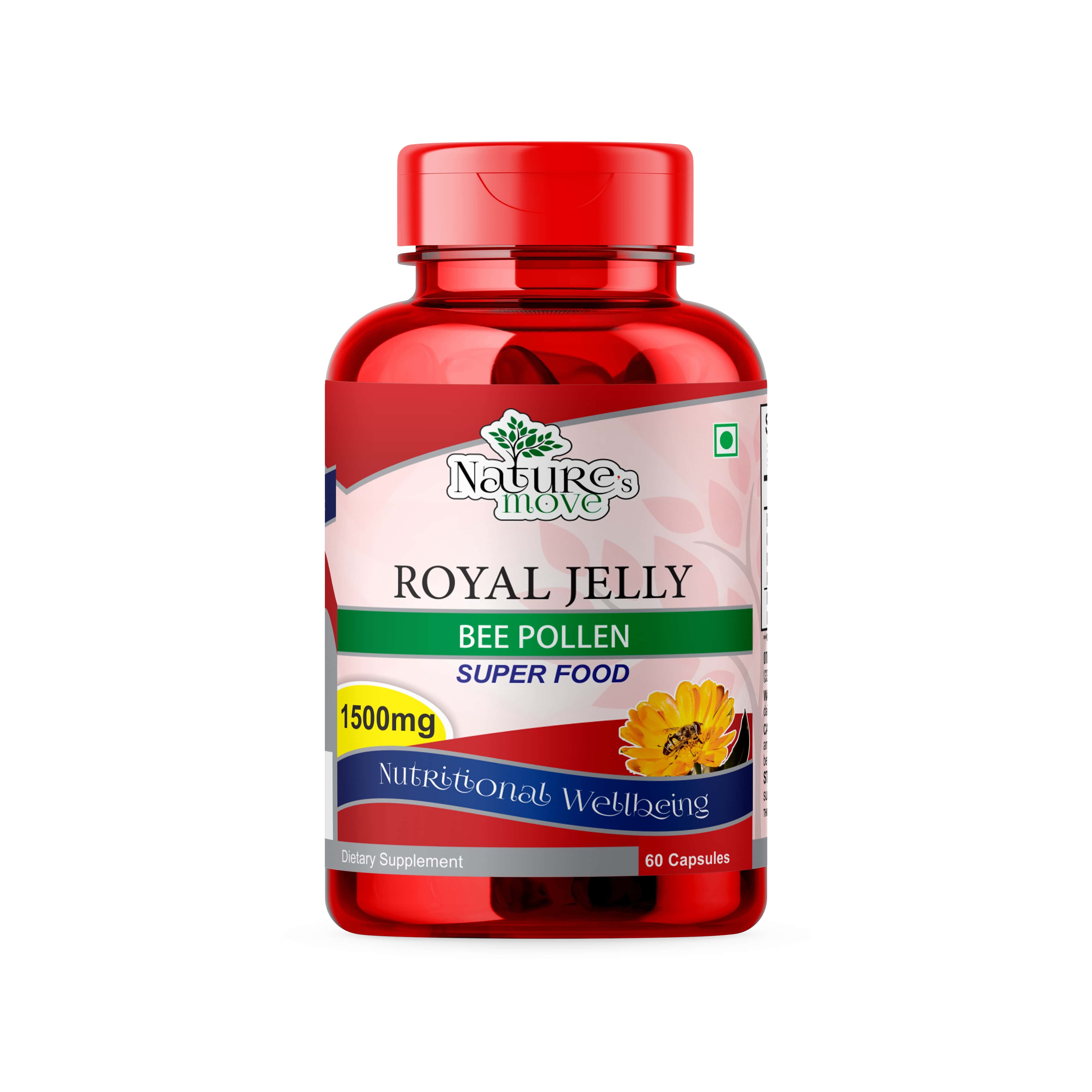 Nature's Move Royal Jelly | Bee Pollen 1500mg 